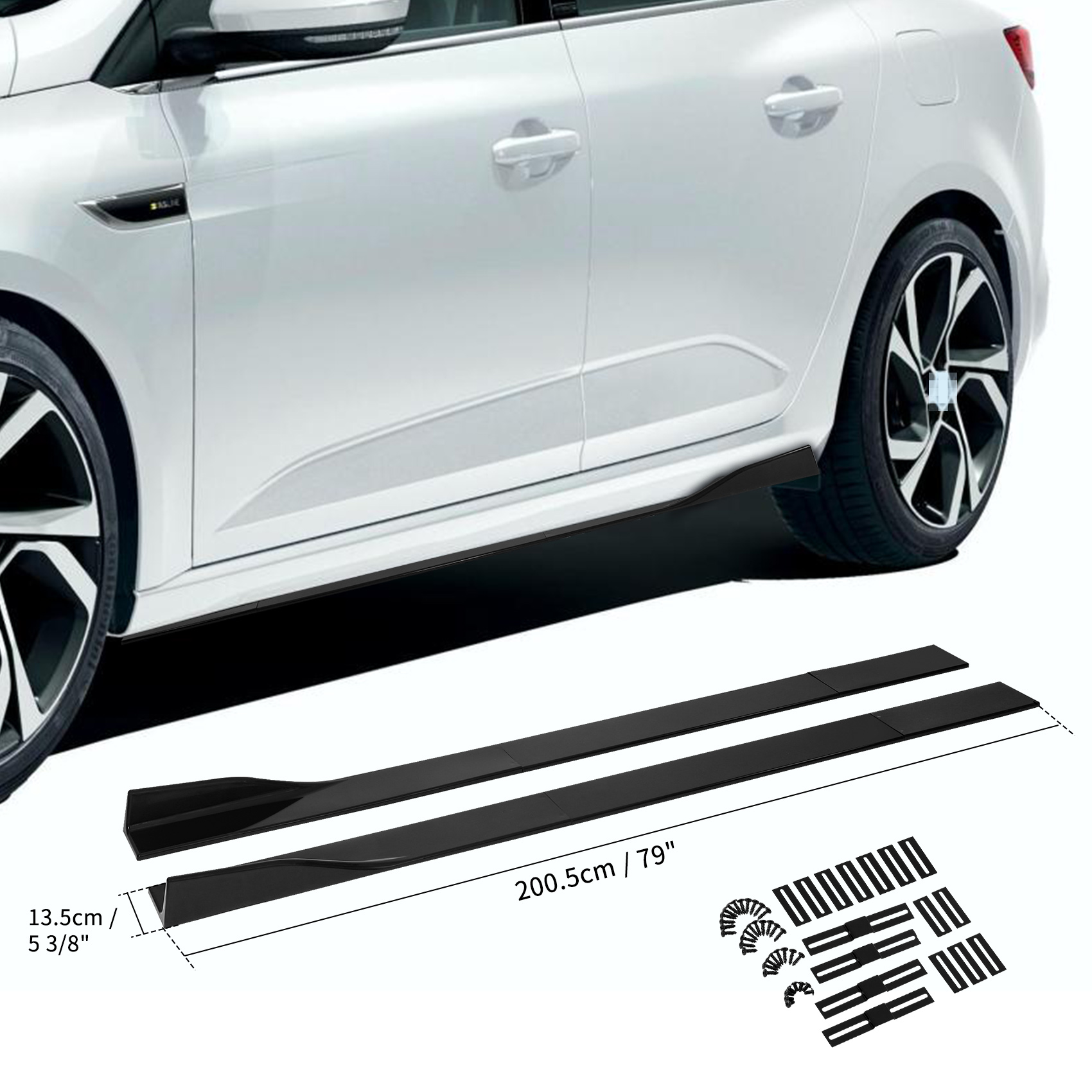 Car Side Skirt Extension Rocker Panel Body Kit Lip Splitters