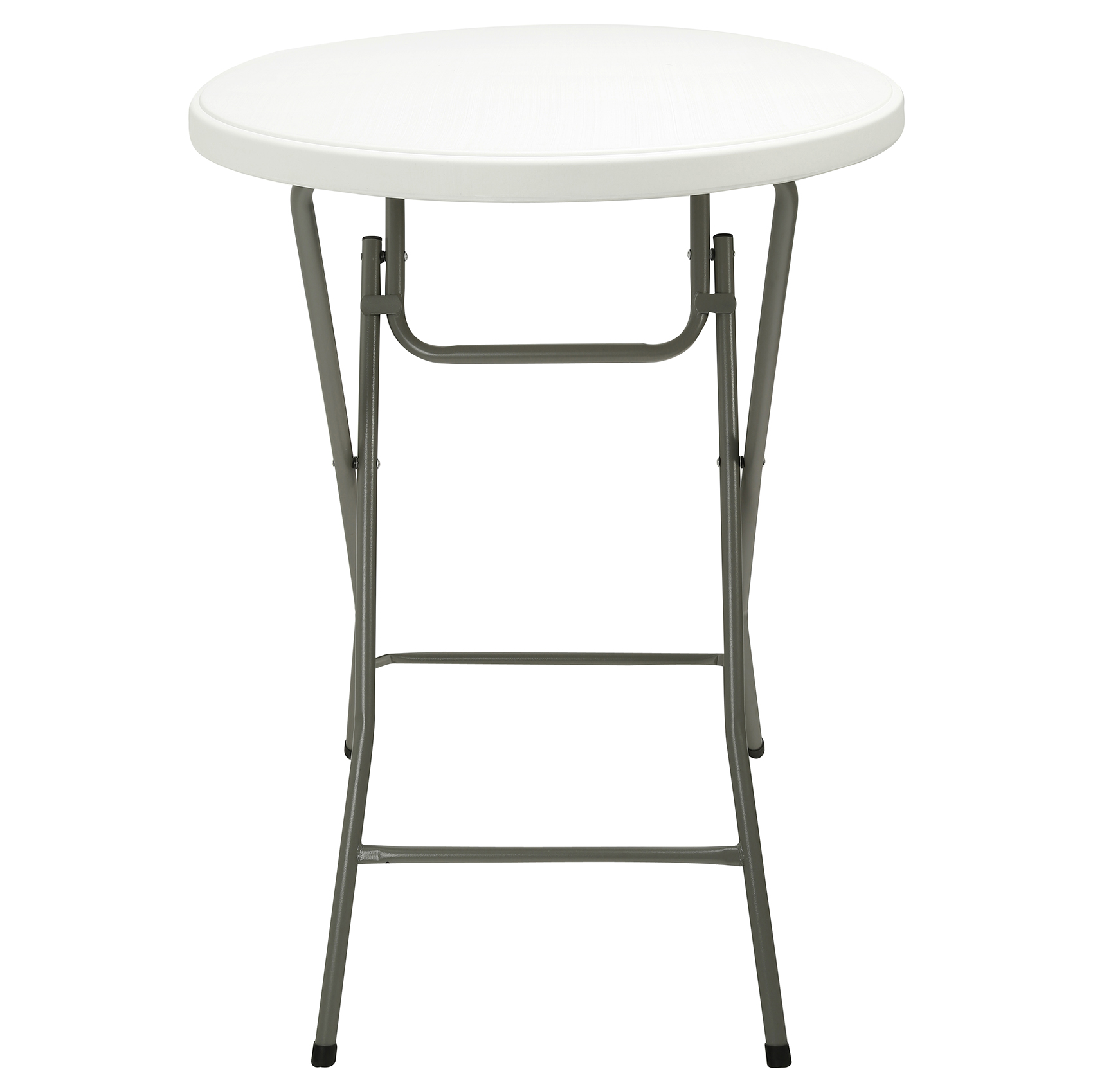 31.5" Portable Round Plastic Folding High Top Cocktail Table Offwhite