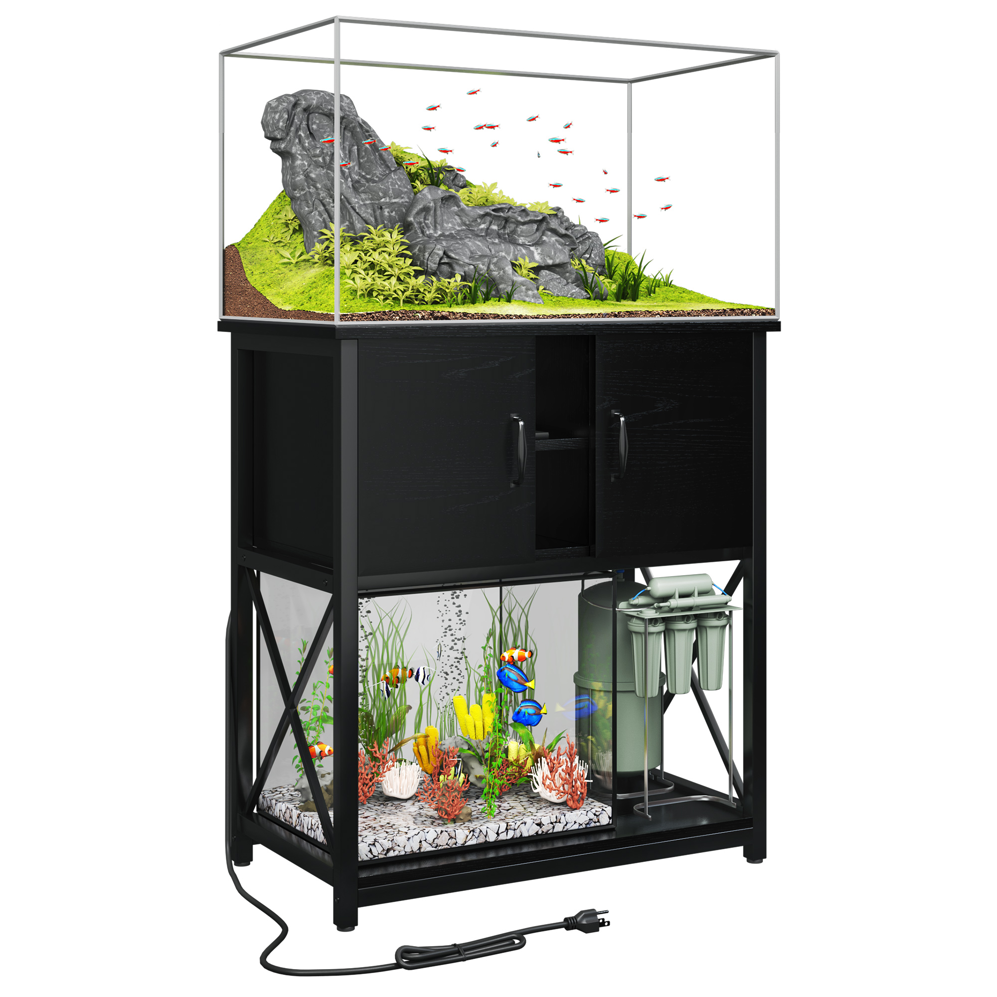 TC-HOMENY 29 Gallon Aquarium Stand with Cabinet & Power TC-HOMENY 29 Gallon Aquarium Stand with Cabinet & Power