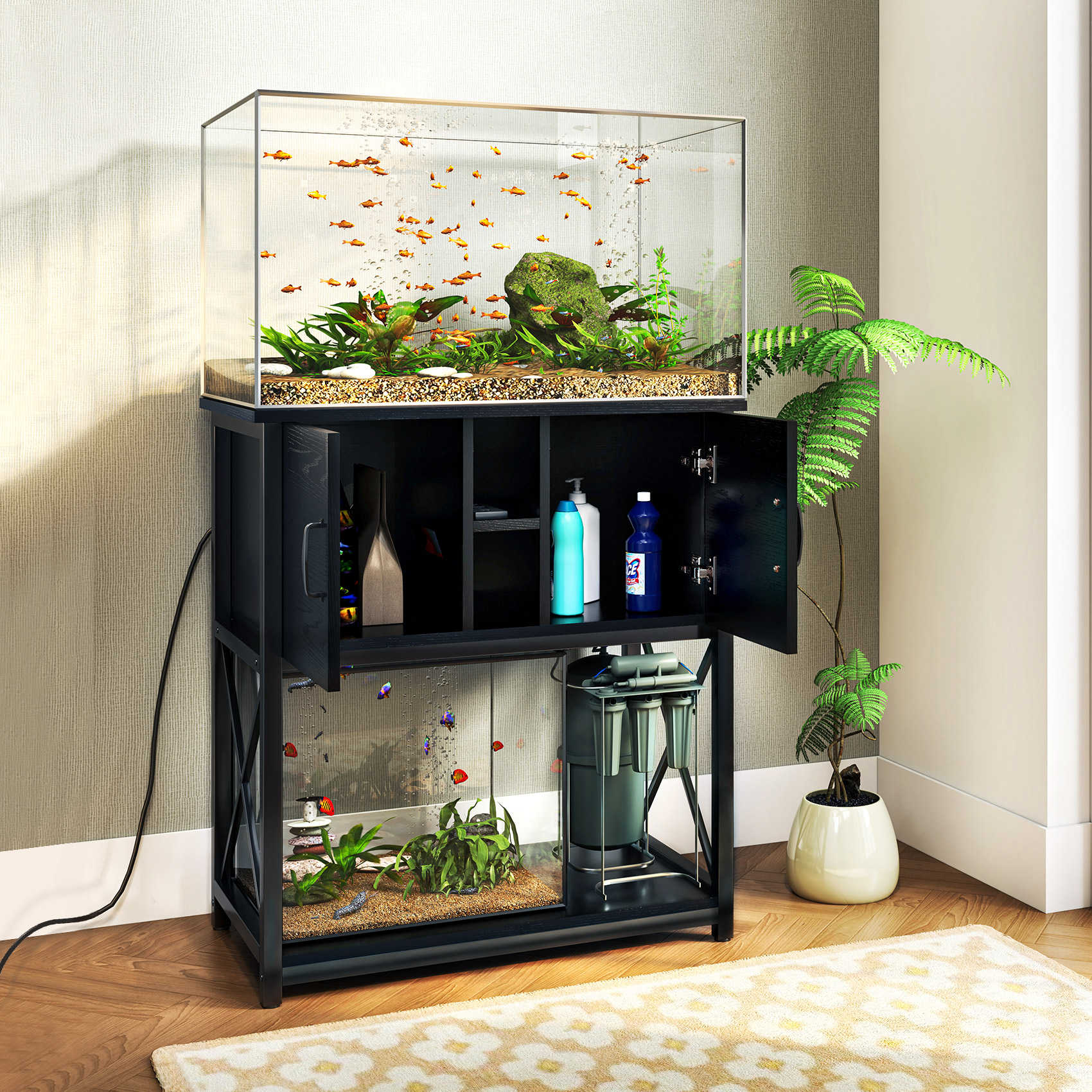 TC-HOMENY 10-20 Gallon Fish Tank Stand, Aquarium Barbados | Ubuy