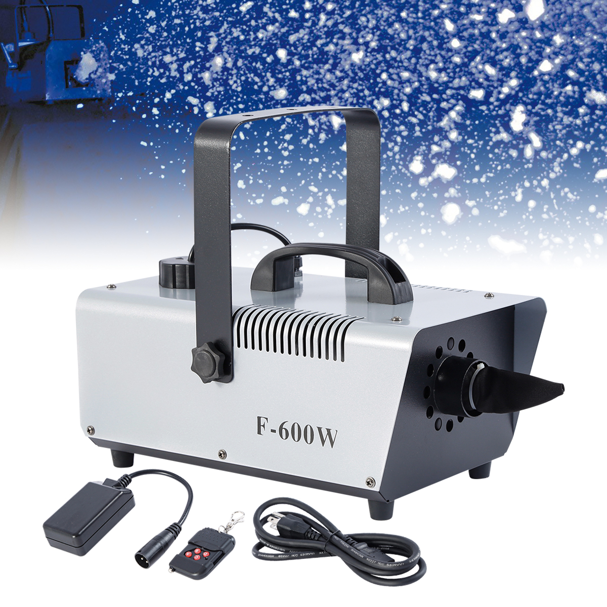 Snow Machine,600W Snowflake Maker Flake Effect Stage Show DJ Party Snow Machine Wireless Control Great Machine For Christmas Party Stage Show